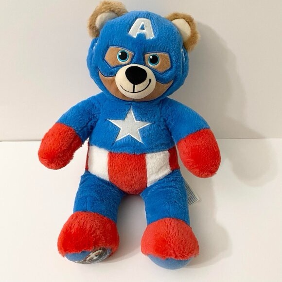 Build A Bear Captain America 16 Inch Tall Plush Marvel Stuffed Animal Bab - Picture 13 of 14